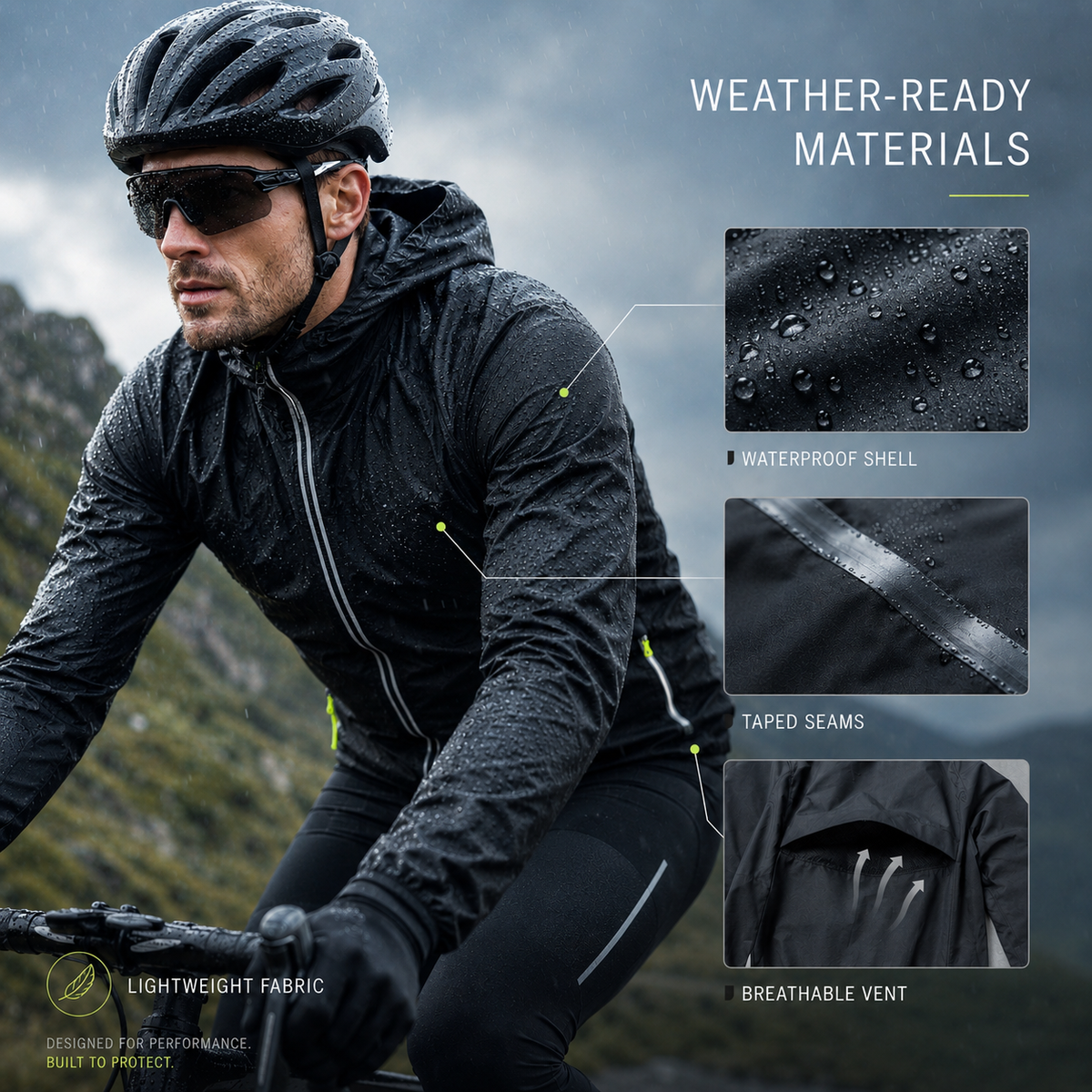 Thrives Outdoor | Velocira Hooded Cycling Rain Jacket 6