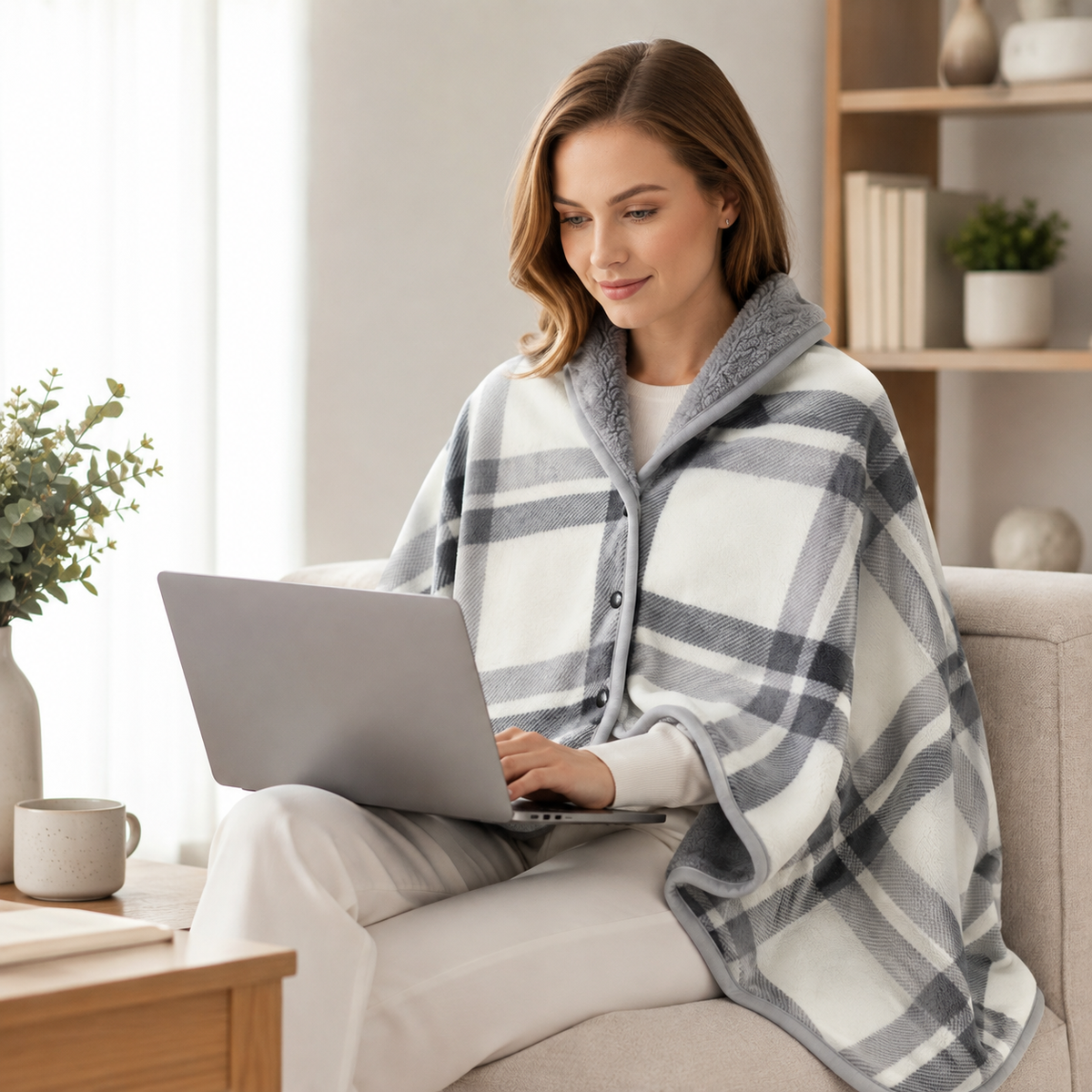 Thrives Outdoor | Wearable Flannel Shawl Blanket 1