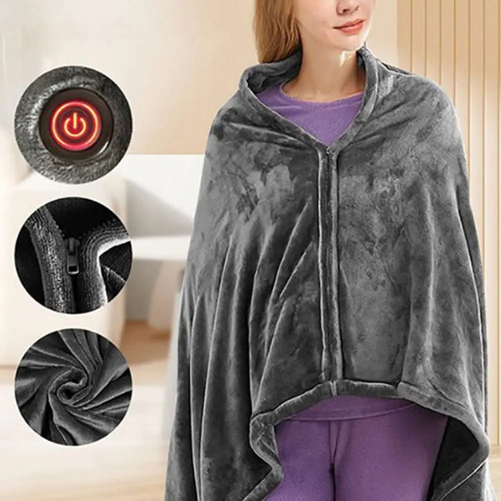 USB-Heizdecke aus Fleece - 3 Heizstufen, Tragbare Wärmedecke für Zuhause und Büro 0