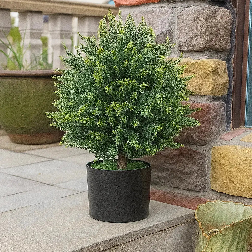 UV-beständiger Kunst-Zedernbaum 45 cm für Garten, Terrasse und Eingang 0