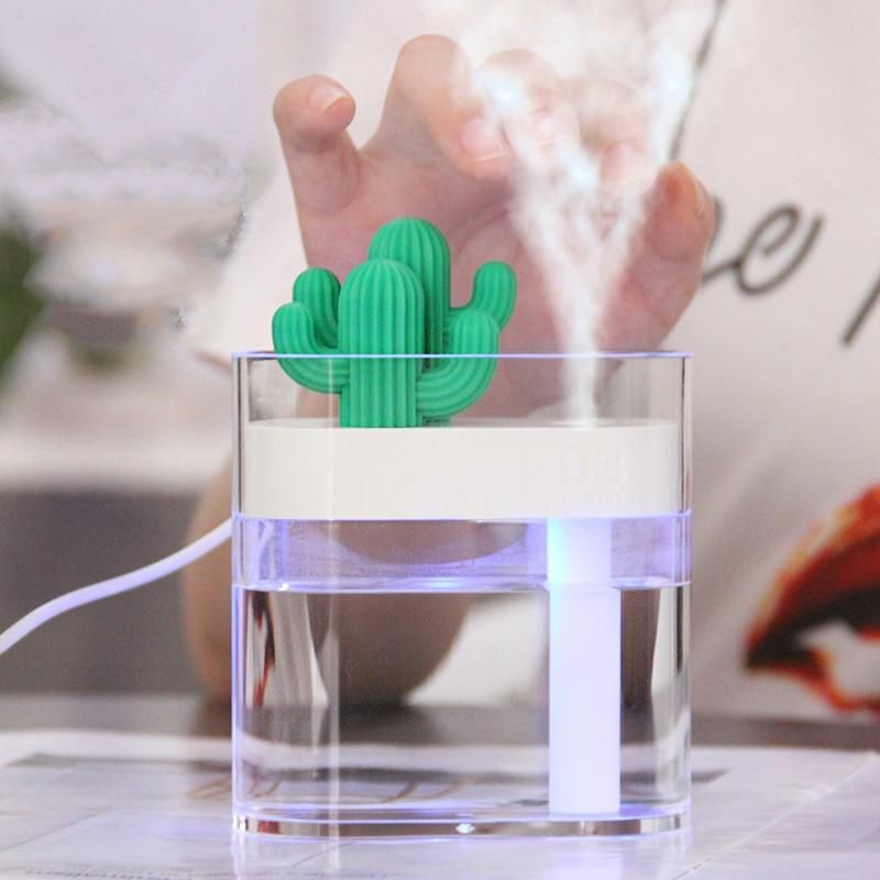 Cactiva – Ultraschall Aromadiffusor Kaktus mit LED-Licht 160 ml