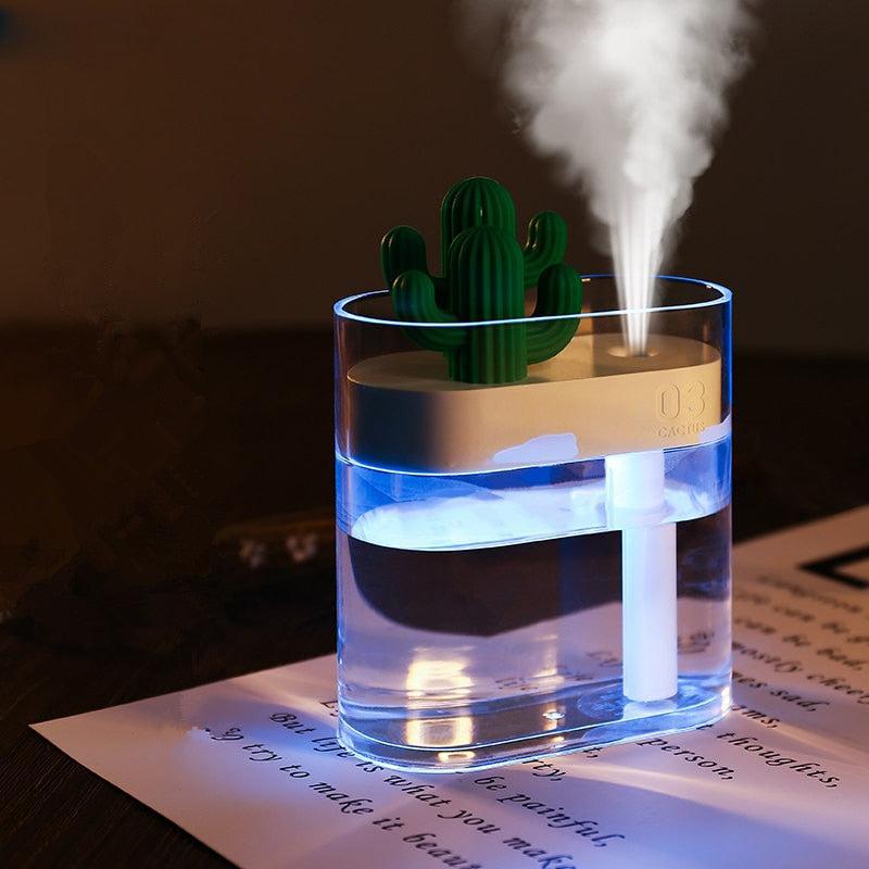Cactiva – Ultraschall Aromadiffusor Kaktus mit LED-Licht 160 ml