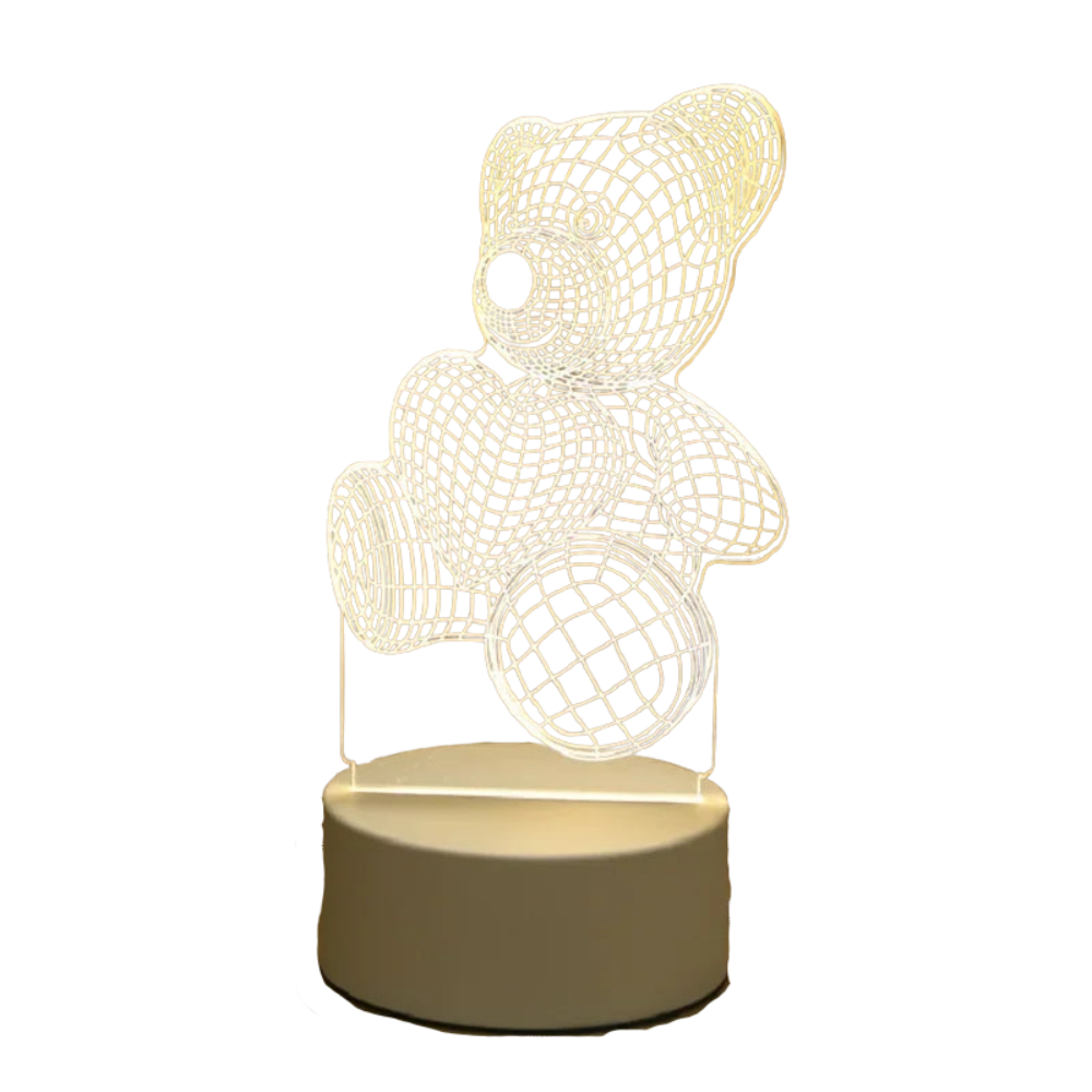 Lampada Orso 3D – Luce Notturna LED USB per Bambini e Neonati, Decorazione Creativa