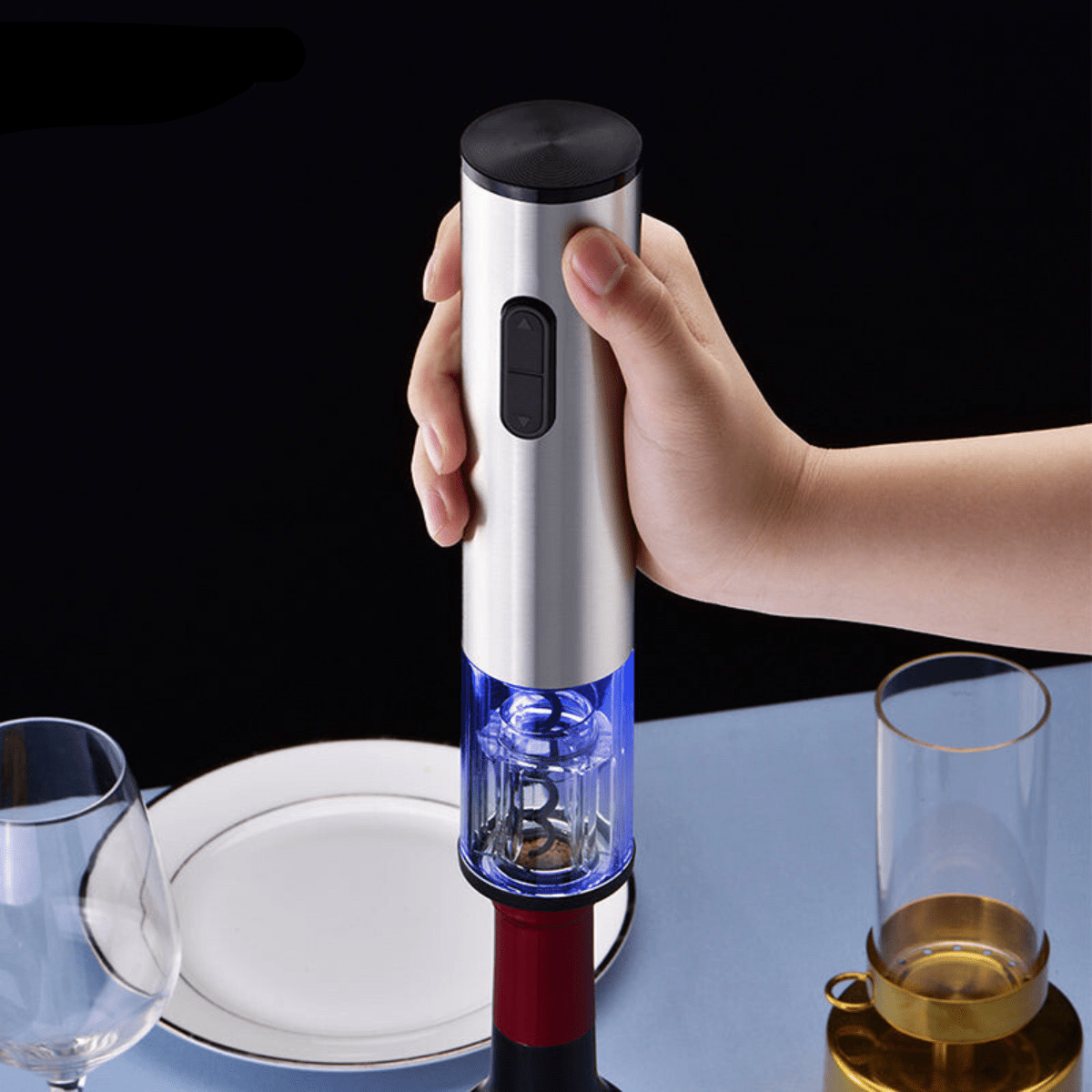 VINOLUX – 4-in-1 Electric Wine Opener for Effortless Opening & Serving 3