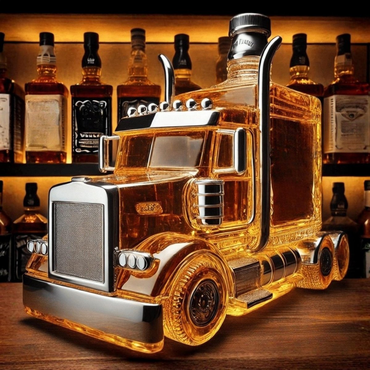 Vehicle Whiskey Bourbon Decanter Bottle 9