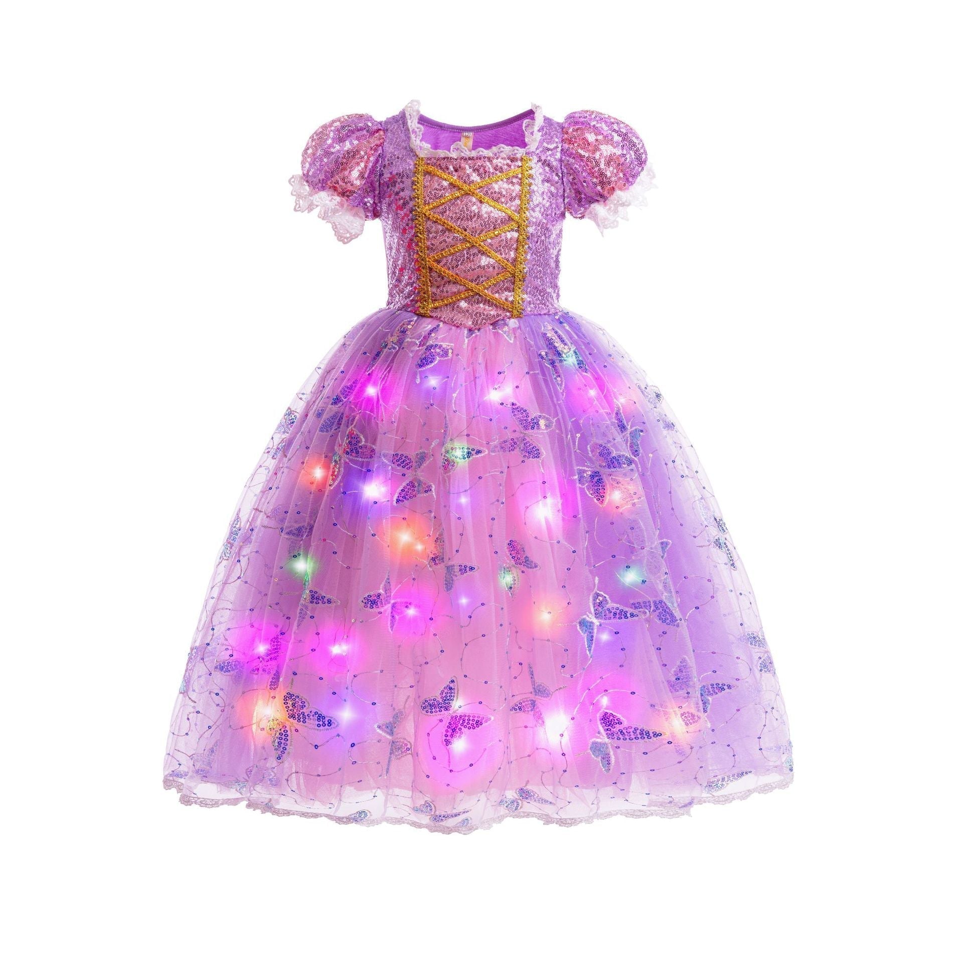 Verkleedset met zeemeerminprinses en lichtjes voor kinderen 0