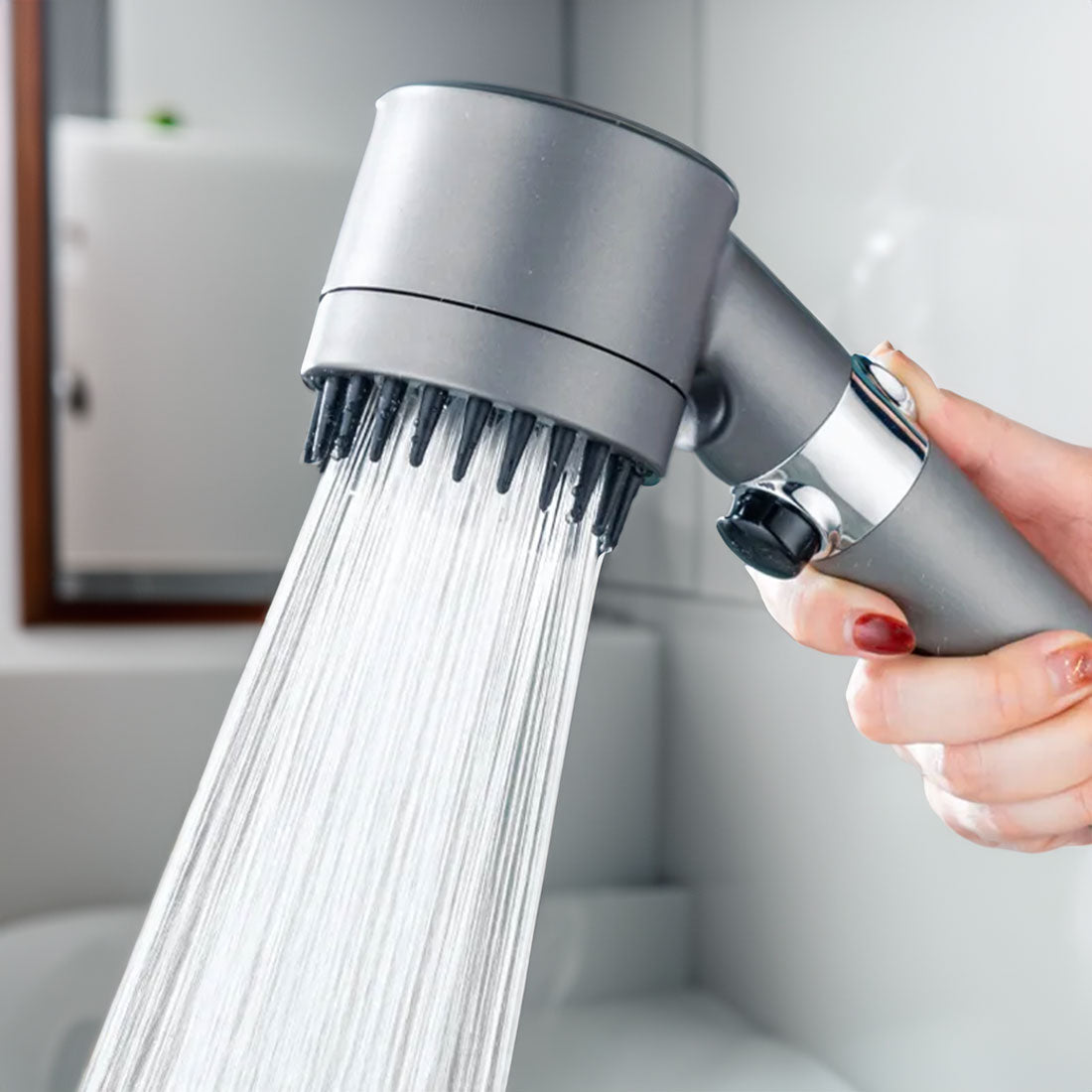 Verstelbare Hogedruk Douchekop Met 3 Sproeistanden & Waterfilter 0