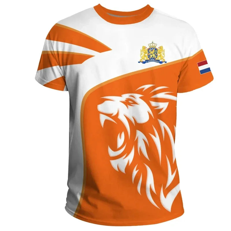Voetbalshirt Nederland 2024 met 3D Afdruk Nederlandse Vlag 1