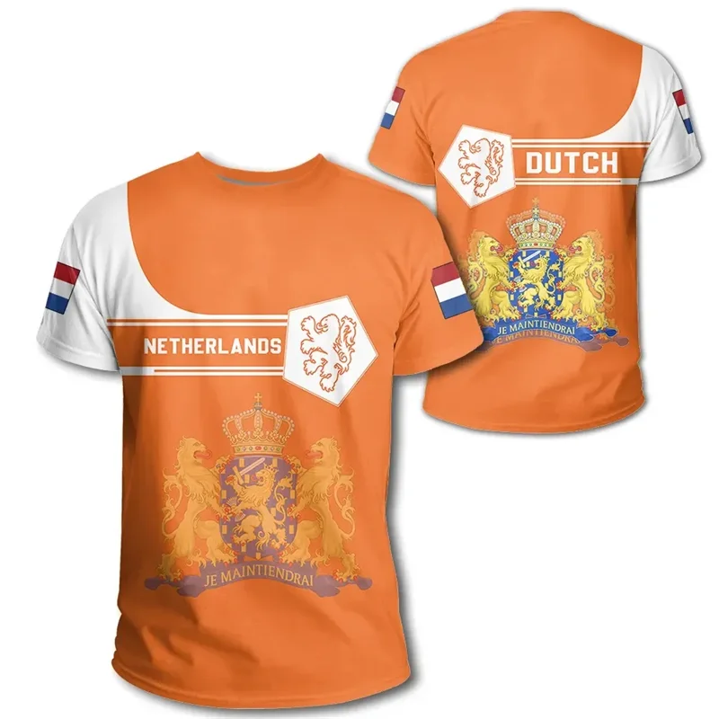 Voetbalshirt Nederland 2024 met 3D Afdruk Nederlandse Vlag 17