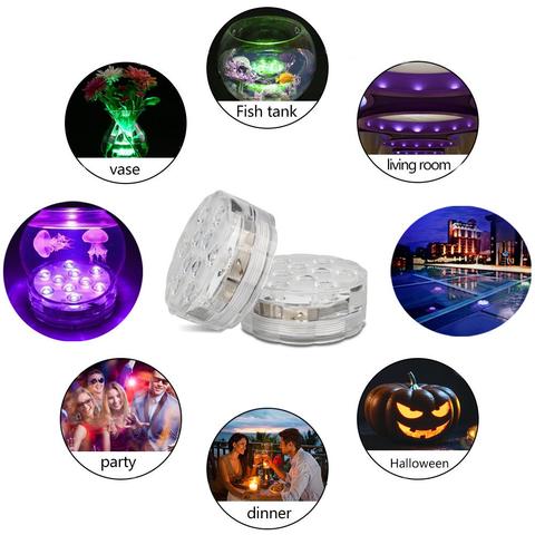 Wasserdichte LED-Unterwasserlampe mit Fernbedienung - GlowRipple 2