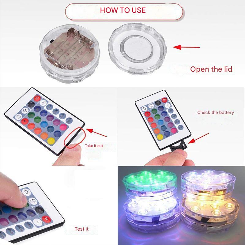 Wasserdichte LED-Unterwasserlampe mit Fernbedienung - GlowRipple 6