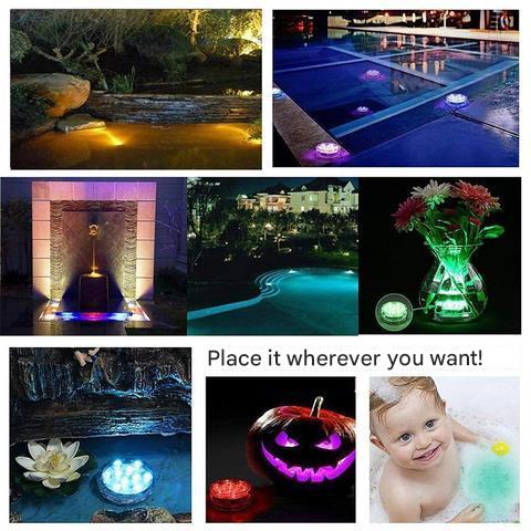 Wasserdichte LED-Unterwasserlampe mit Fernbedienung - GlowRipple 7