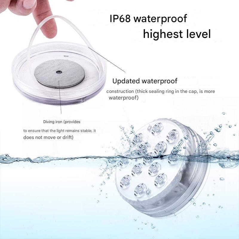 Wasserdichte LED-Unterwasserlampe mit Fernbedienung - GlowRipple 8