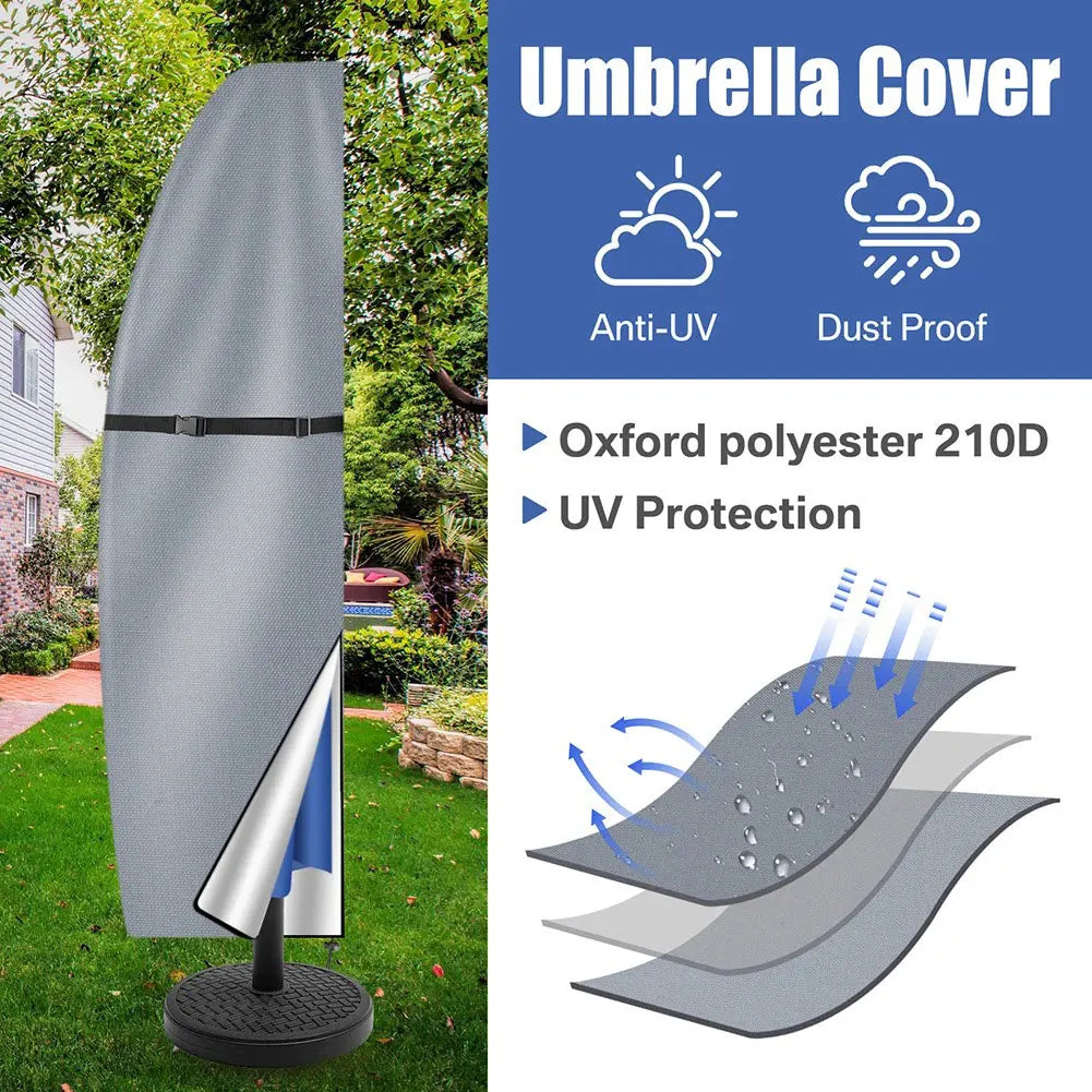 Wasserdichte Sonnenschirmabdeckung mit UV-Schutz, Reißverschluss, für Außenbereich 1