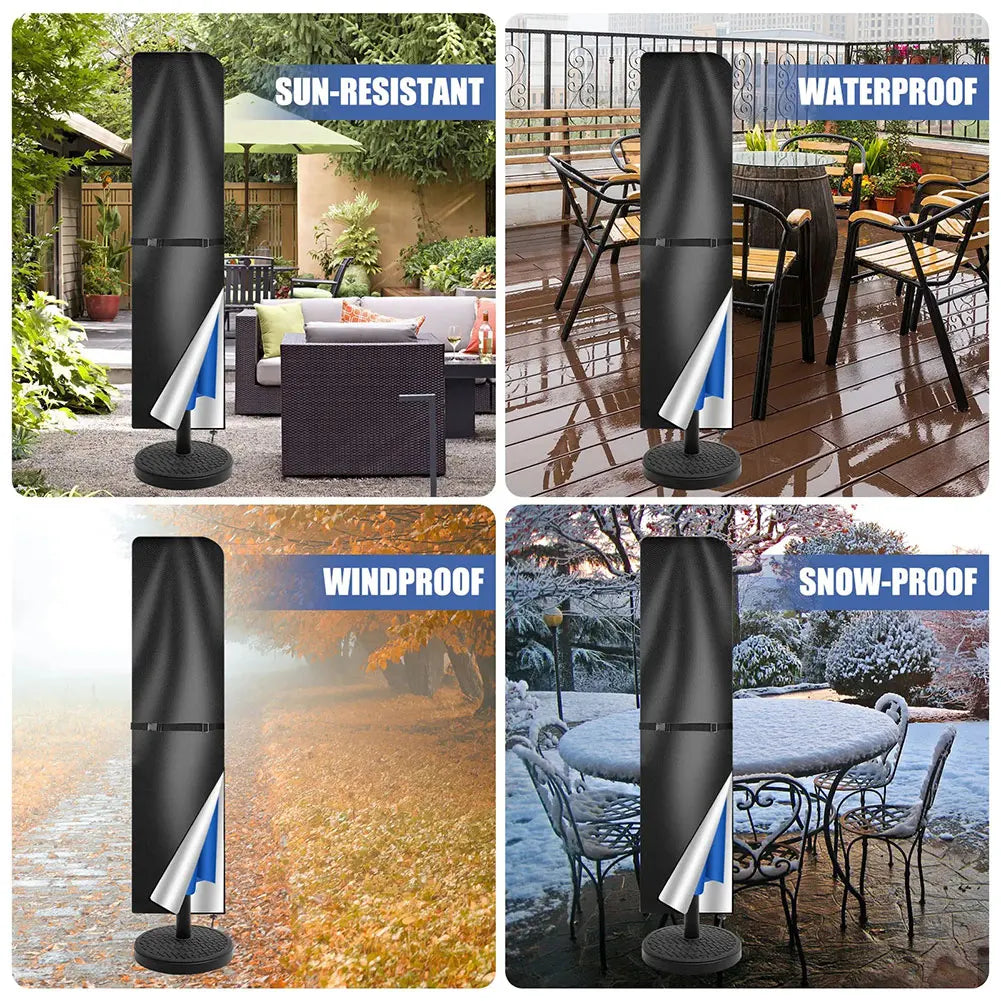 Wasserdichte Sonnenschirmabdeckung mit UV-Schutz, Reißverschluss, für Außenbereich 2