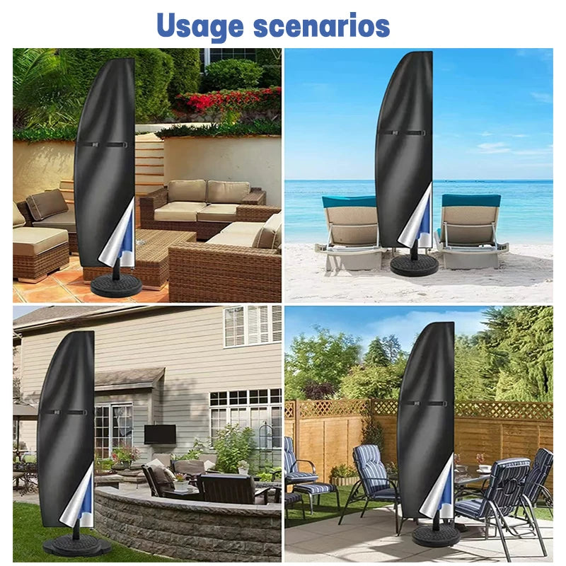 Wasserdichte Terrassenschirmabdeckung mit UV-Schutz, Reißverschluss, 420D-Oxford-Stoff 3