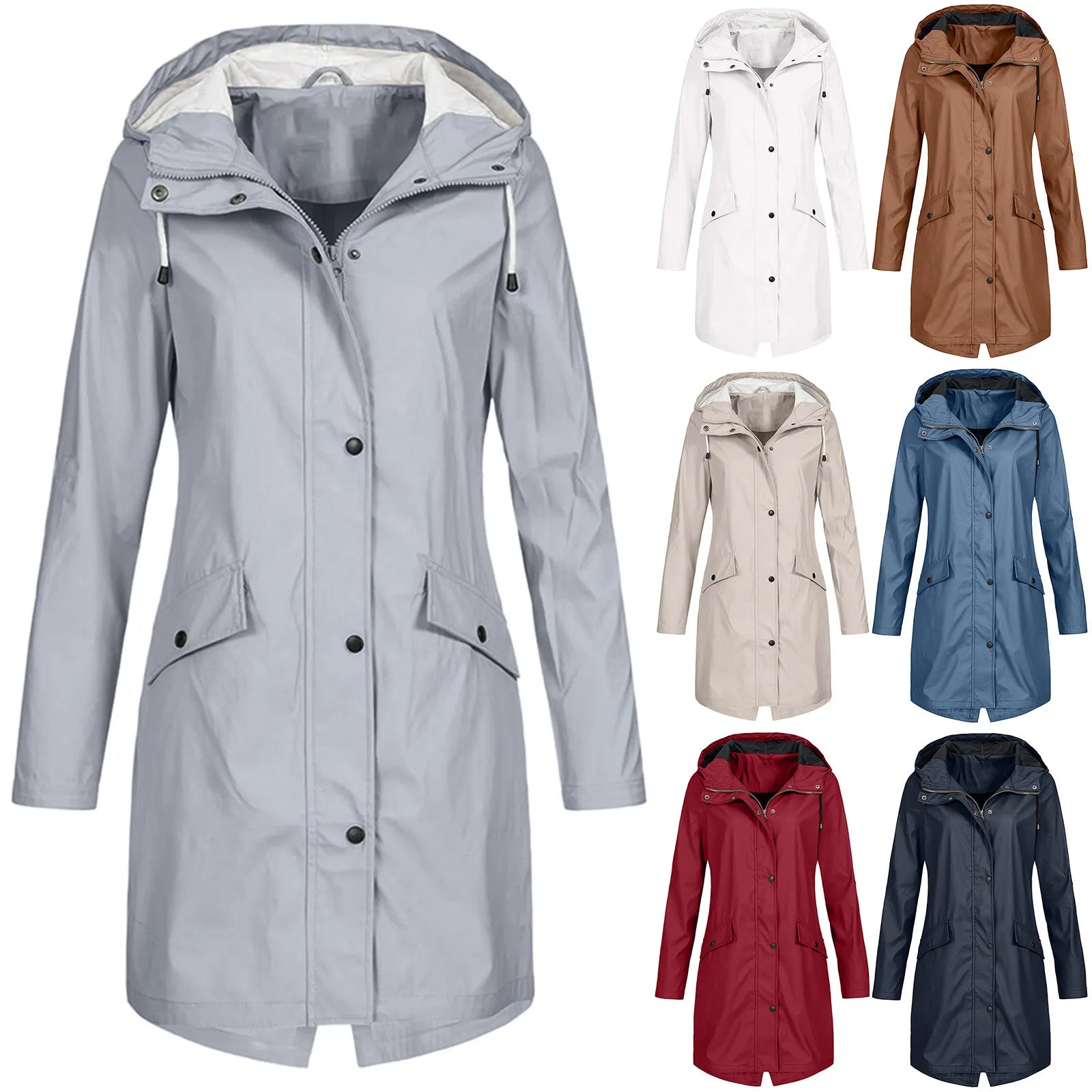 Imperméable à capuche grande taille