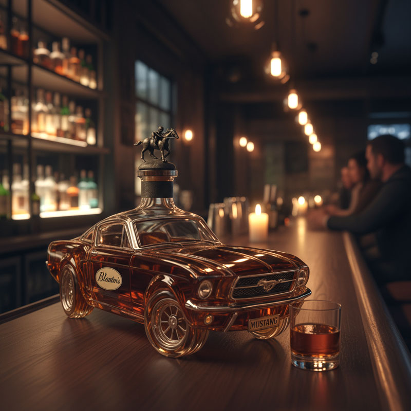 Whiskeykaraffe im Mustang-Design aus Glas, dekorativ und funktional für Hausbar 1