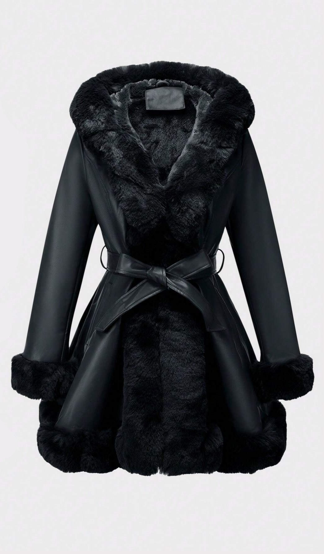 Manteau d'hiver pour femmes avec capuche déperlante en faux-bond