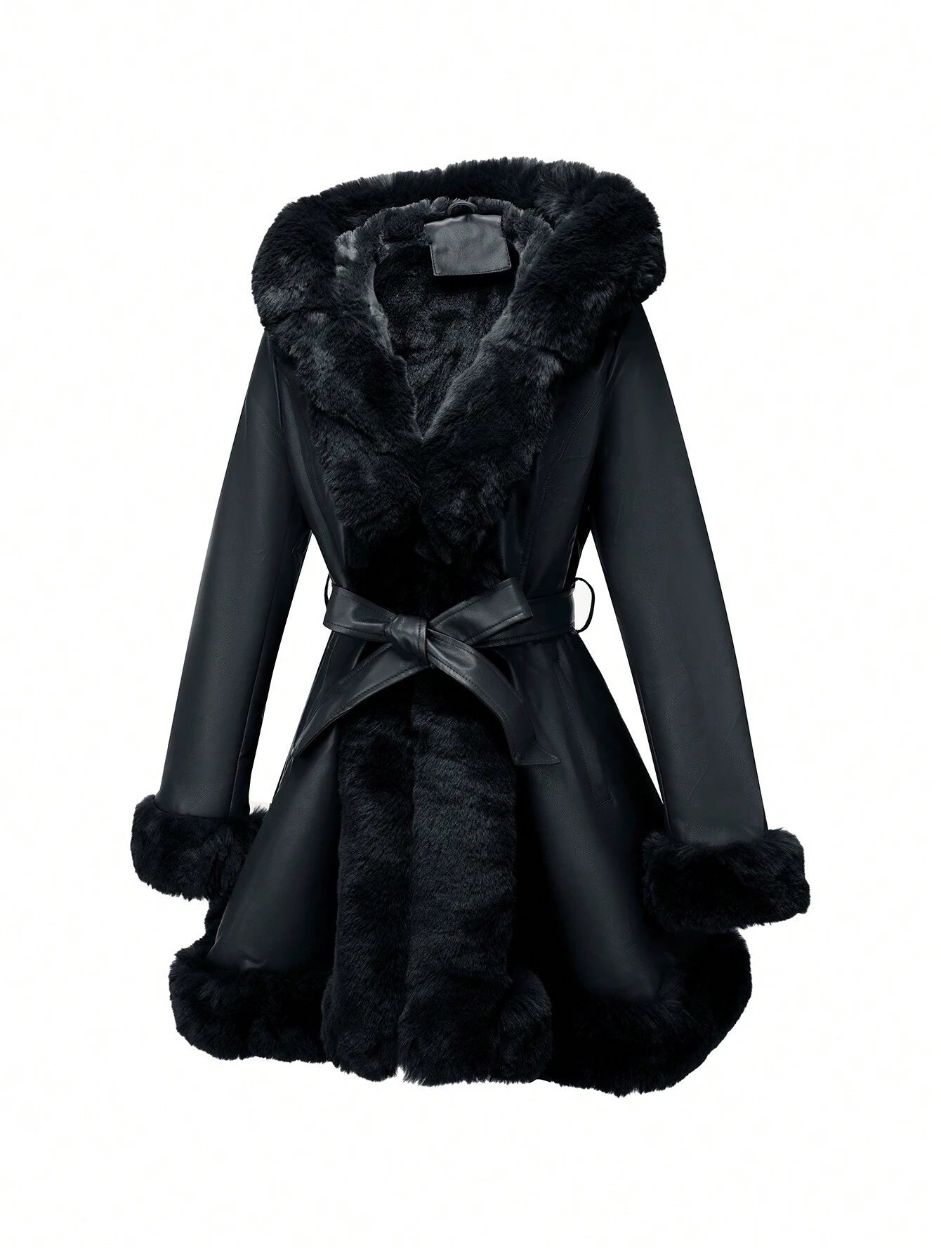 Manteau d'hiver pour femmes avec capuche déperlante en faux-bond