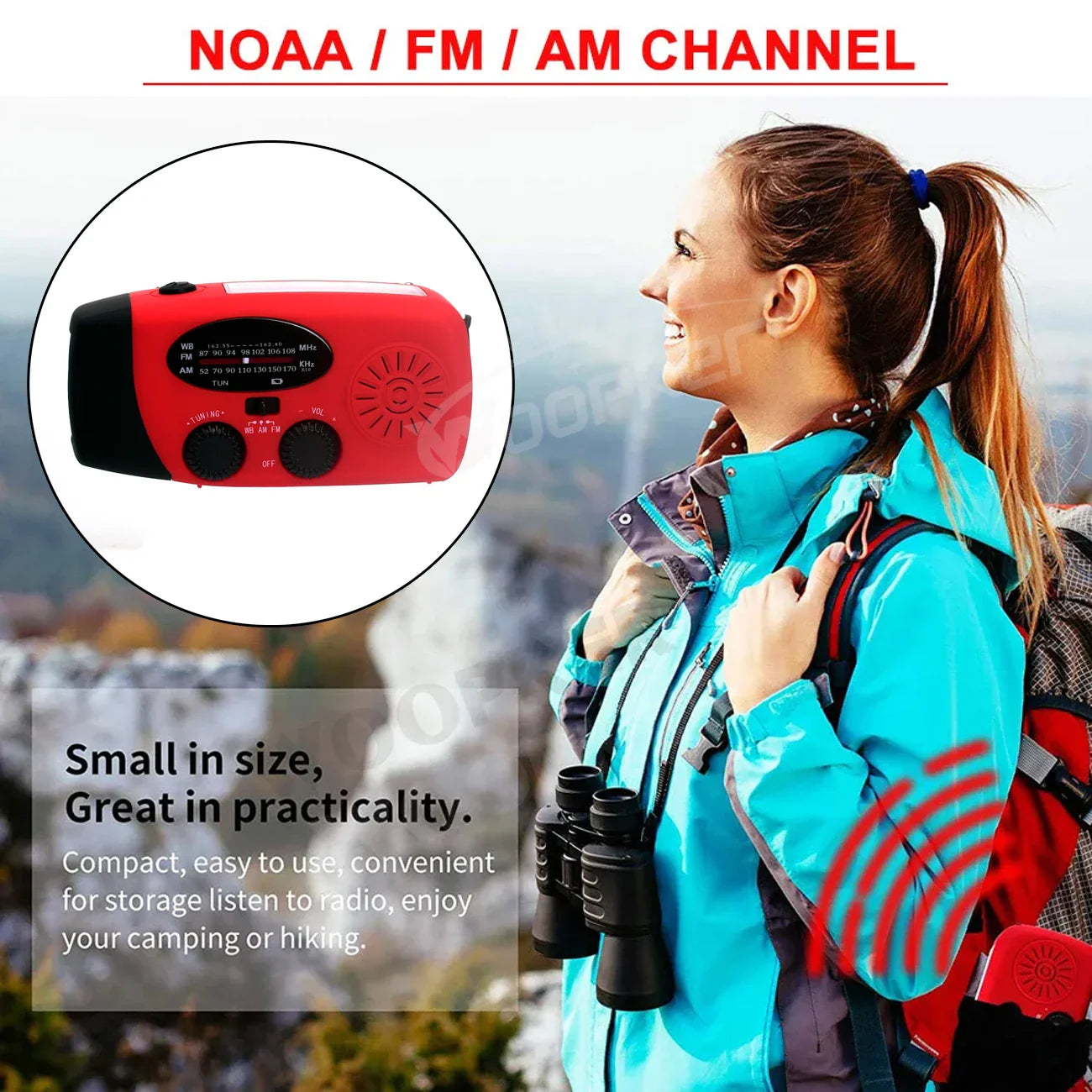 Bolendo Hiking - Nouzový Dynox s baterkou, rádiem a powerbankou