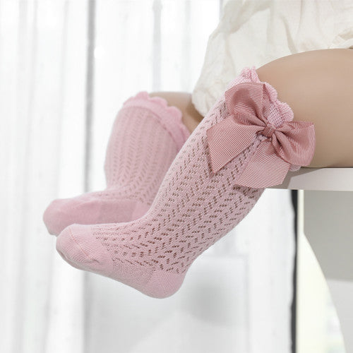 Baby-Socken aus Baumwolle mit großer Schleife