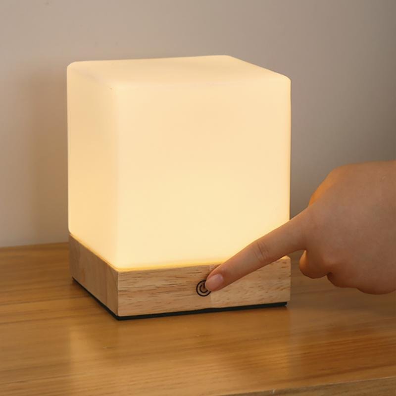 GlowCube - Batériovo napájané bezdrôtové LED stolové lampy pre severskú mini stolnú lampu