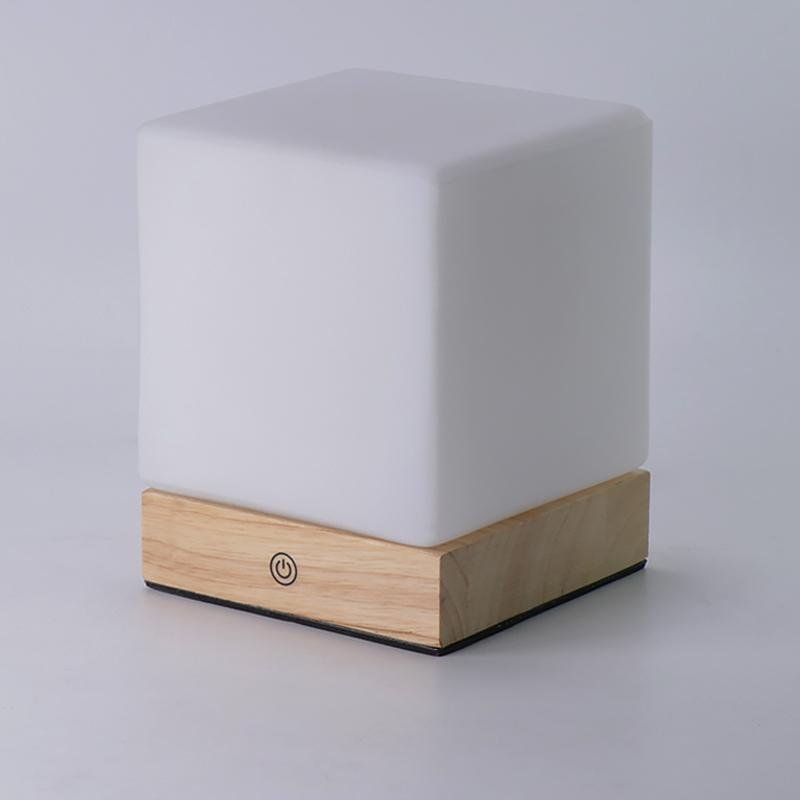 GlowCube - Batériovo napájané bezdrôtové LED stolové lampy pre severskú mini stolnú lampu