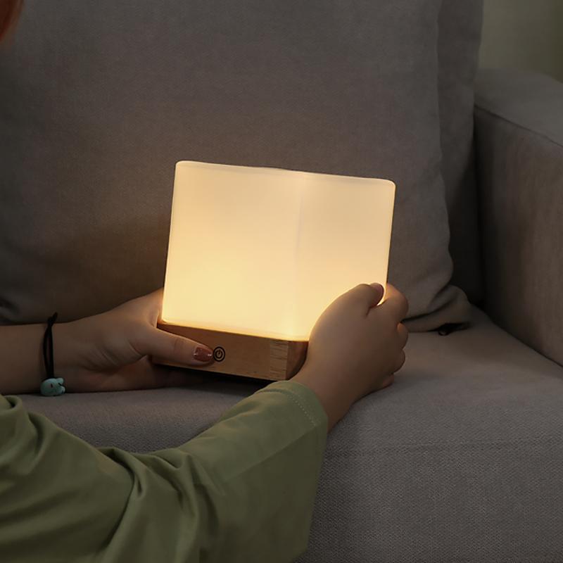 GlowCube - Batériovo napájané bezdrôtové LED stolové lampy pre severskú mini stolnú lampu