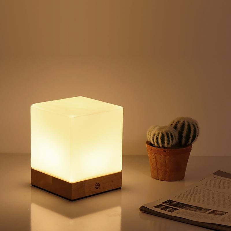 GlowCube - Batériovo napájané bezdrôtové LED stolové lampy pre severskú mini stolnú lampu