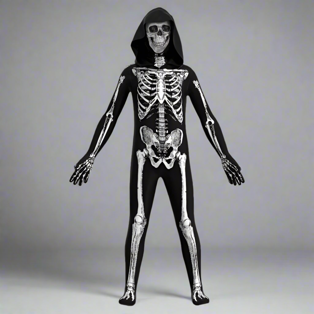 Zombie Skedel Jumpsuit Kinderen Halloween Kostuum 0