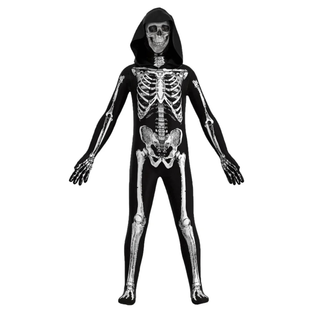 Zombie Skedel Jumpsuit Kinderen Halloween Kostuum 1
