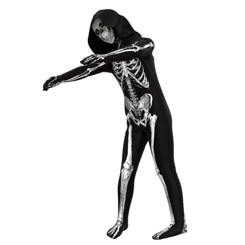 Zombie Skedel Jumpsuit Kinderen Halloween Kostuum 2