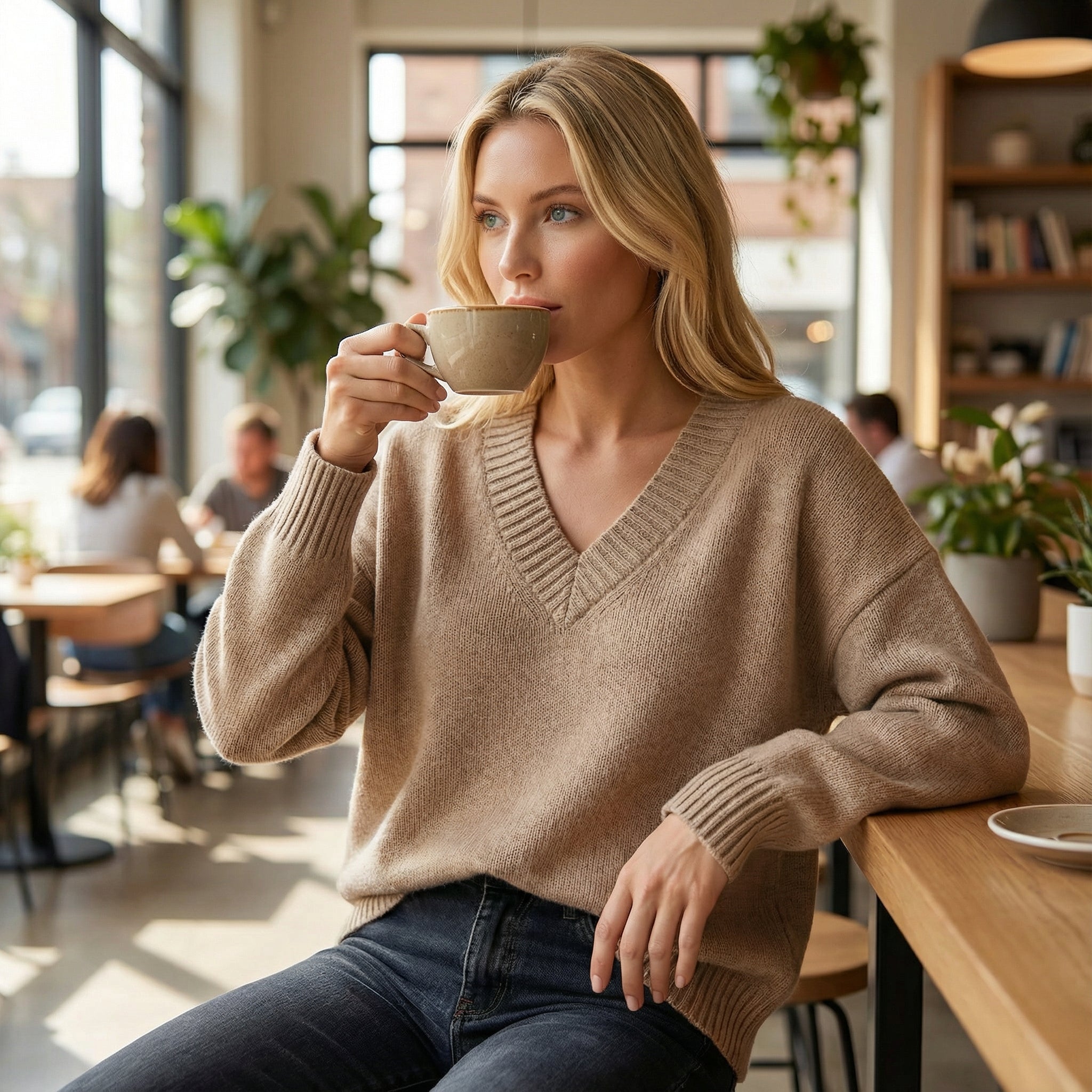 Strickpullover mit V-Ausschnitt – Weiches Material & Zeitloses Design