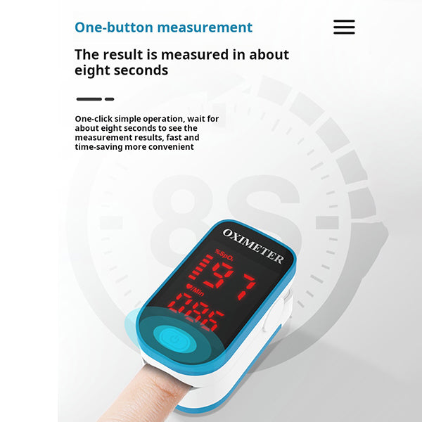 Virelio – Pulzní oxymetr s LED displejem a automatickým vypnutím – Pro cestování