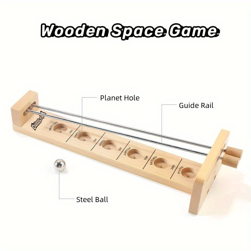 SpaceBall Frenzy – Drevená hra Stickball Space Design – Rodinná zábava od 4 rokov