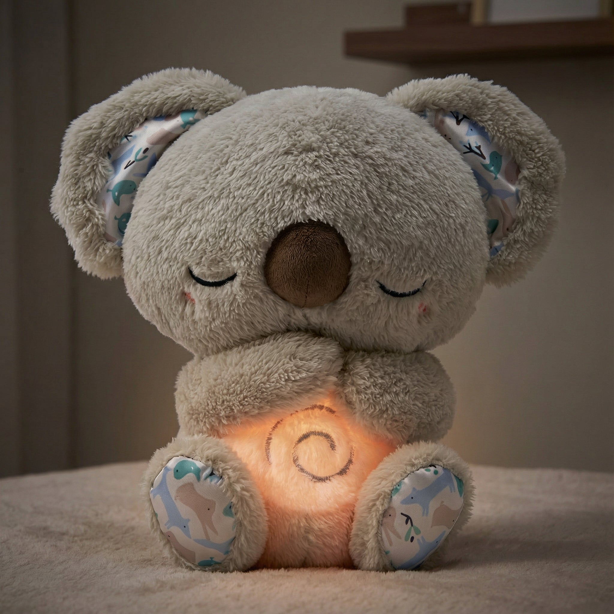 Peluches en peluche avec fonction de mouvement et lumière douce