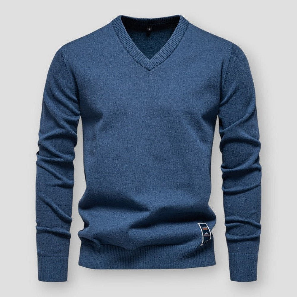 Nelson - Klassischer Herbst V-Ausschnitt Strickpullover für Männer | Zeitloser Stil