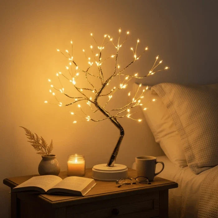 Lichterbaum als Tischlampe – dekorative Zweige mit genug Licht zum Lesen