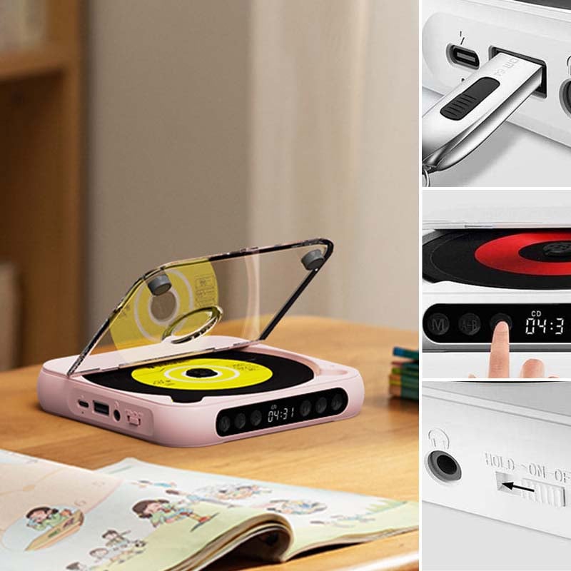 Tragbarer CD-Player – Bluetooth 5.3 mit Wiederaufladbarem Akku