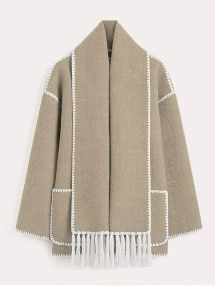 Bolendo Jessica- Stylischer warmer Schal-Mantel