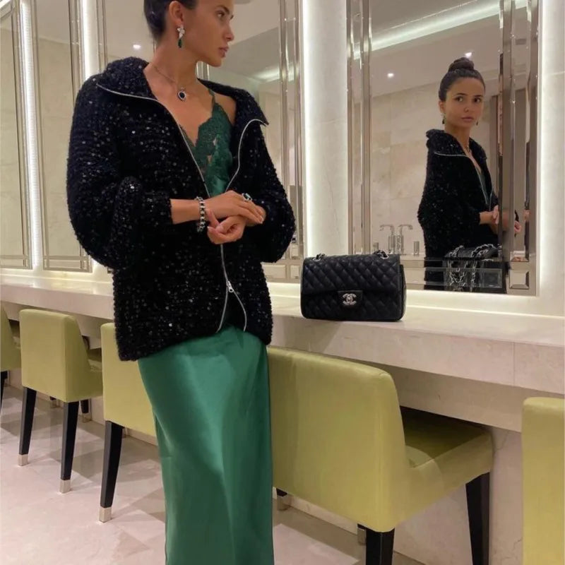 Alyssa cardigan | Cardigan luxueux avec strass en 8 couleurs