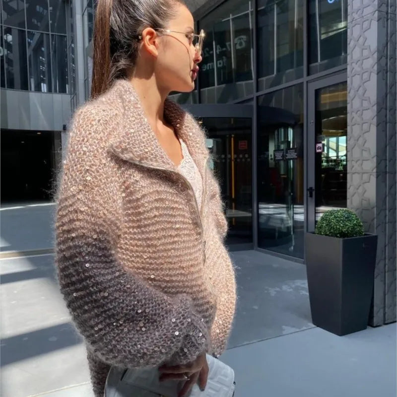 Alyssa cardigan | Cardigan luxueux avec strass en 8 couleurs