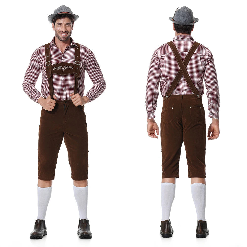 Bolendo Lederhosen Oktoberfest Kostüm für Herren – Dreiteiliges Set