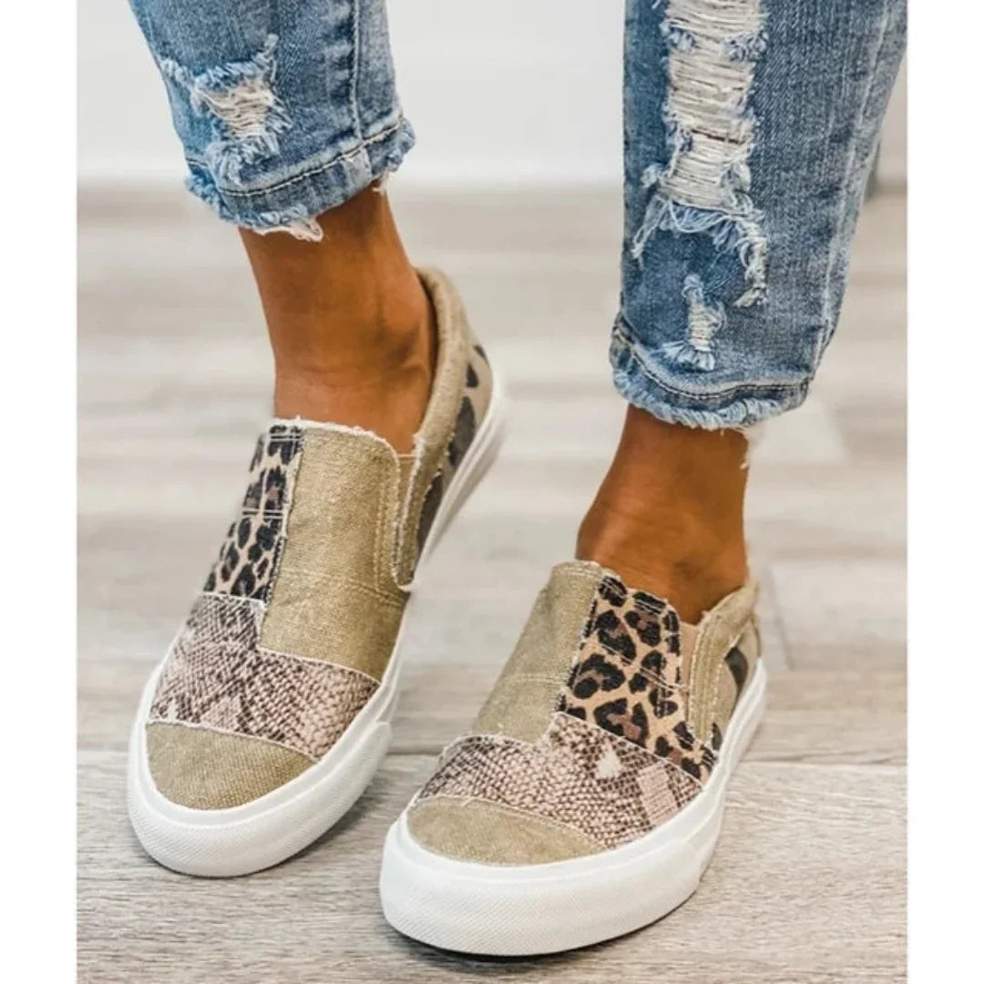 Scarpe casual in tela con motivo leopardato - Logan