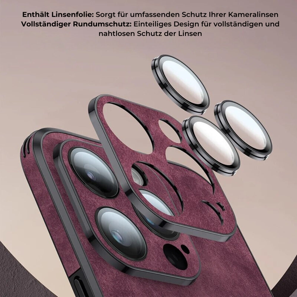 Coque iPhone aspect cuir – Étui mince avec protection contre les chocs et fixation MagSafe