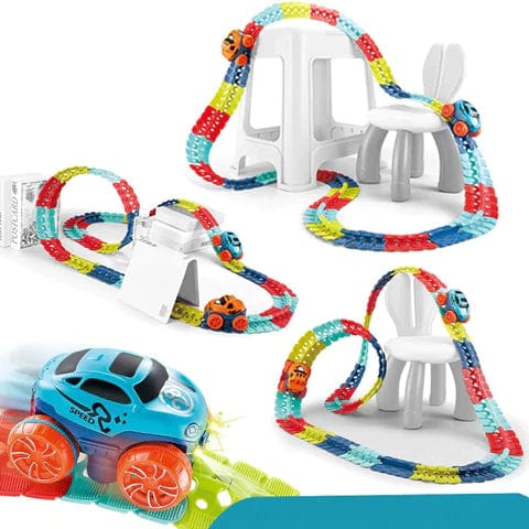 KidsPlay – Magnetická autodráha svítící a flexibilní – Děti 3+