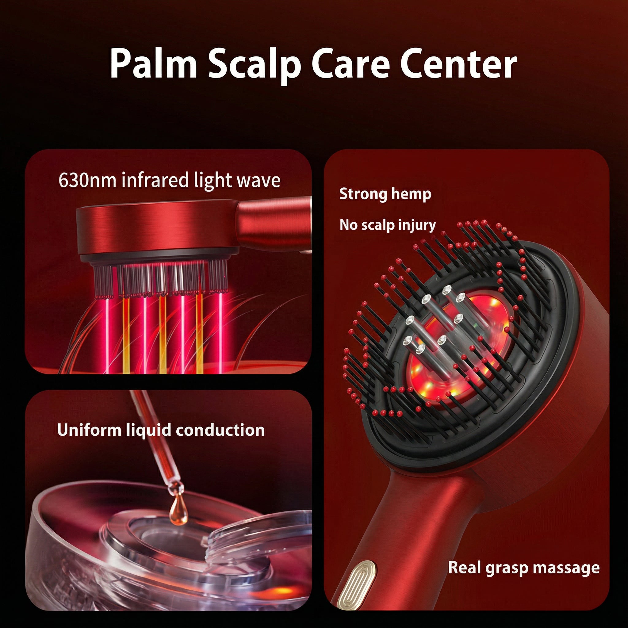 Peigne de massage électrique – Vibration, lumière rouge & design ergonomique
