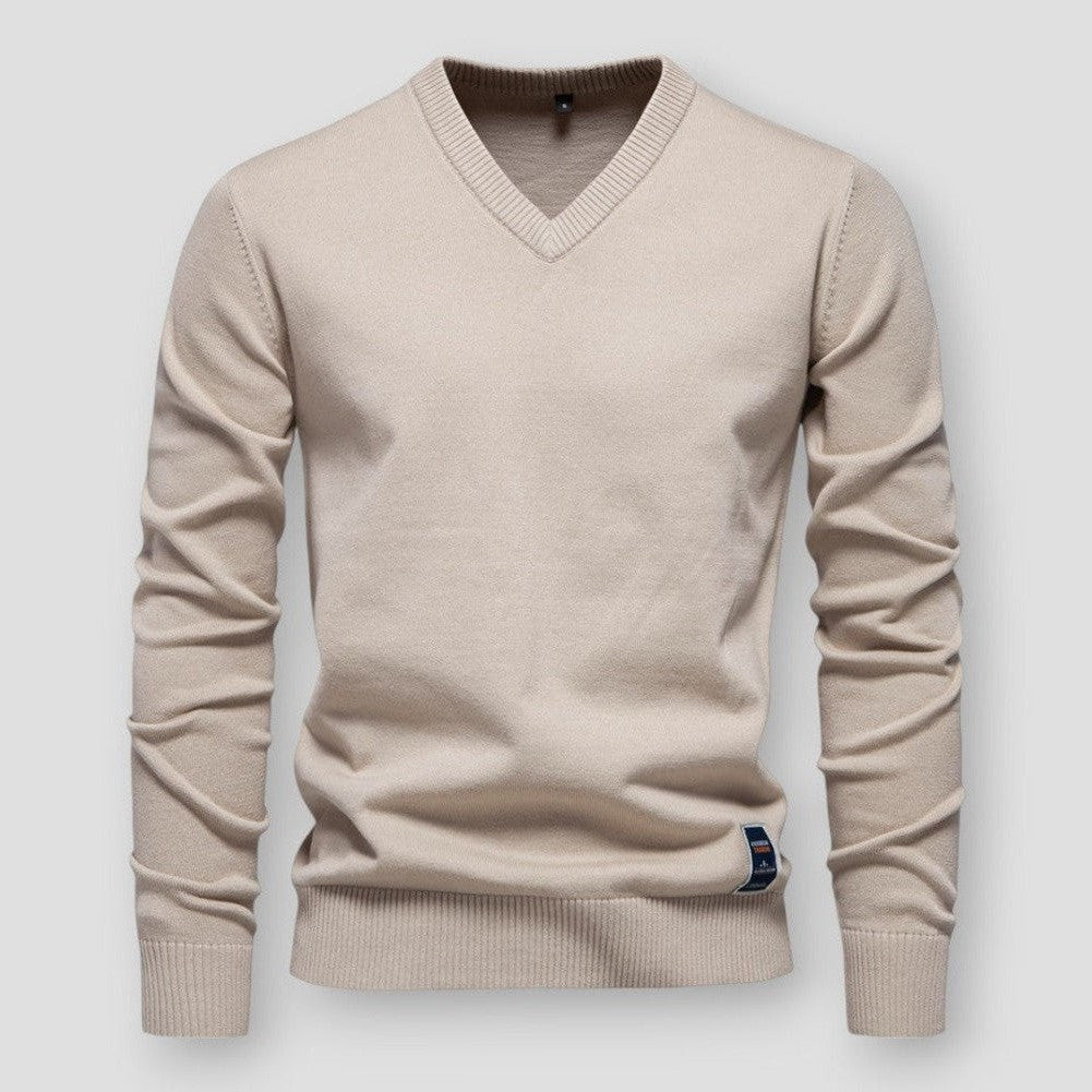 Nelson - Klassischer Herbst V-Ausschnitt Strickpullover für Männer | Zeitloser Stil