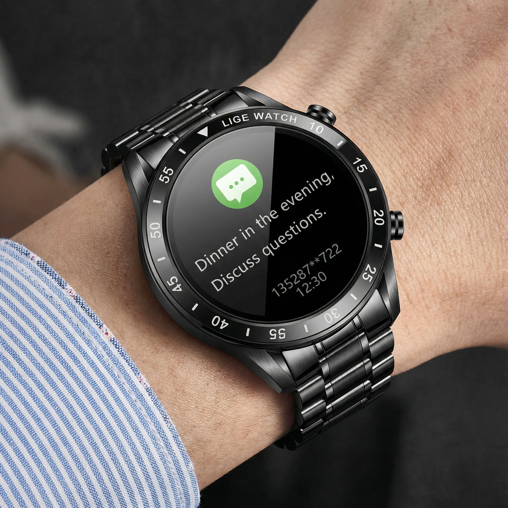 Luxuriöse Smartwatch mit Touchscreen – Benachrichtigungen & Alltagstaugliches Design